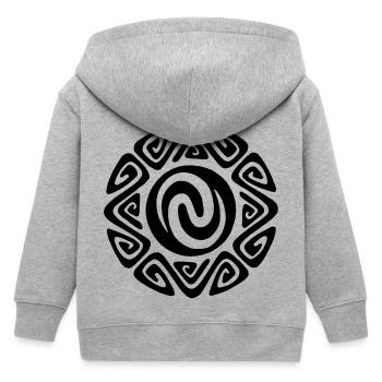 Polynesian black tribal symbol - Kids Organic Zip-up Hoodie by Stanley/Stella - heather grey - Back
