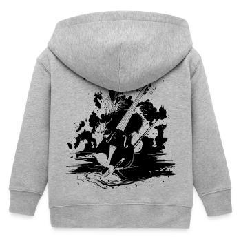 Geige - Kinder Organic Kapuzenjacke Mini Cultivator von Stanley/Stella - Grau meliert - Hinten