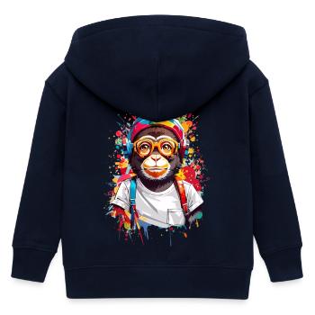 Coole Affe - Kinder Organic Kapuzenjacke Mini Cultivator von Stanley/Stella - Navy - Hinten
