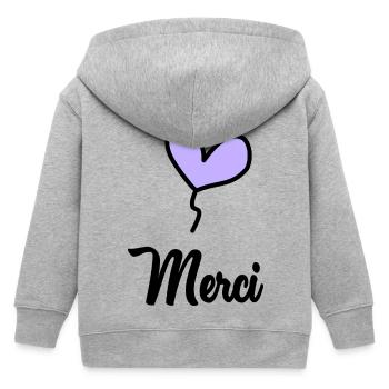 MERCI. MAÎTRESSE. MAÎTRE - Veste à capuche enfant bio Stanley/Stella - gris chiné - Dos