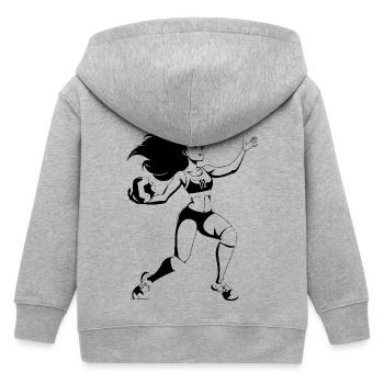 Volleyballerin Cartoon Look - Kinder Organic Kapuzenjacke Mini Cultivator von Stanley/Stella - Grau meliert - Hinten