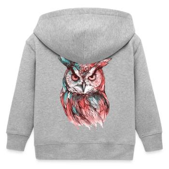Eule Uhu Vogel Nachtvogel Tier Nacht Mond Natur - Kinder Organic Kapuzenjacke Mini Cultivator von Stanley/Stella - Grau meliert - Hinten