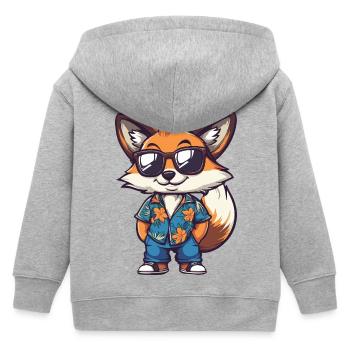 Fuchs Comic Urlaub - Kinder Organic Kapuzenjacke Mini Cultivator von Stanley/Stella - Grau meliert - Hinten
