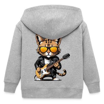Cat Rocker Cat HardRock Gift - Veste à capuche enfant bio Stanley/Stella - gris chiné - Dos