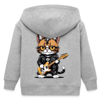 Cat Rocker Cat HardRock Gift - Veste à capuche enfant bio Stanley/Stella - gris chiné - Dos