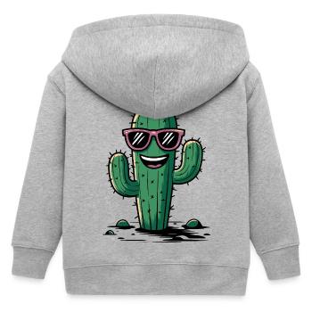 Cooler Kaktus - Kinder Organic Kapuzenjacke Mini Cultivator von Stanley/Stella - Grau meliert - Hinten
