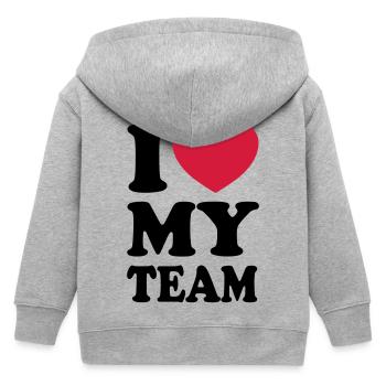 I love my team - Kids Organic Zip-up Hoodie by Stanley/Stella - heather grey - Back