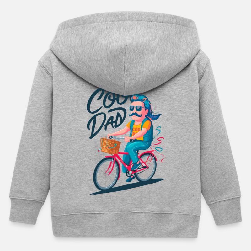 Cool papa cyclisme illustration - Veste à capuche enfant bio Stanley/Stella - gris chiné