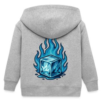 Bloc gelé brûlant – Art de la flamme - Veste à capuche enfant bio Stanley/Stella - gris chiné - Dos