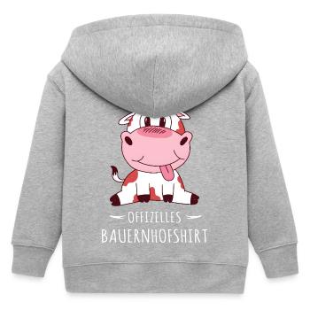 Offizielles Bauernhofshirt – Süße Kuh Design - Kinder Organic Kapuzenjacke Mini Cultivator von Stanley/Stella - Grau meliert - Hinten