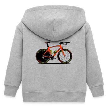 Trial Trial Bike - Kids Organic Zip-up Hoodie by Stanley/Stella - heather grey - Back