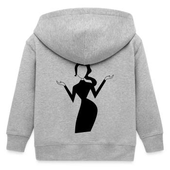 Top model - Kids Organic Zip-up Hoodie by Stanley/Stella - heather grey - Back