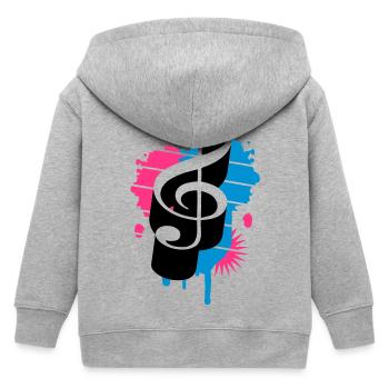 une clé de sol comme un graffiti - Veste à capuche enfant bio Stanley/Stella - gris chiné - Dos
