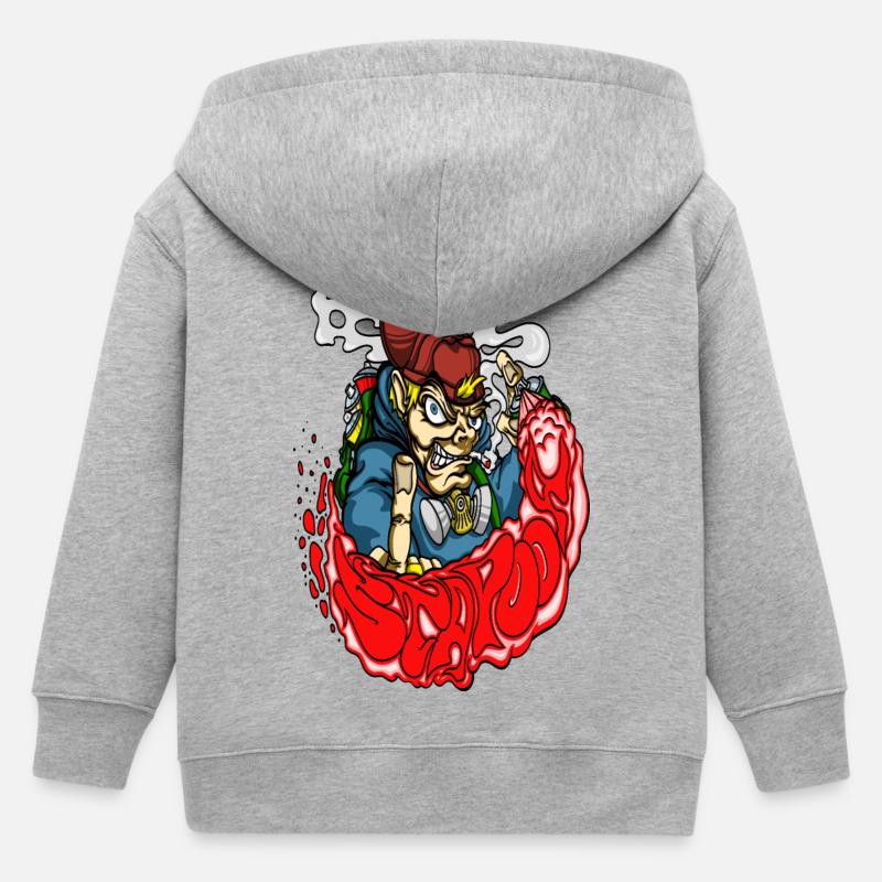 Stapooa III Hip Hop Graffiti Street Art Tees - Veste à capuche enfant bio Stanley/Stella - gris chiné