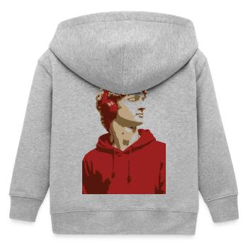 Zeitgenössisches David Michelangelo-Porträt - Kinder Organic Kapuzenjacke Mini Cultivator von Stanley/Stella - Grau meliert - Hinten