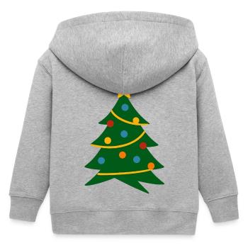 Festlicher Baum mit Girlanden - Kinder Organic Kapuzenjacke Mini Cultivator von Stanley/Stella - Grau meliert - Hinten