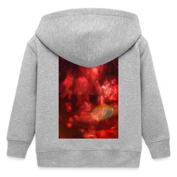 Red light noisy neon - Kids Organic Zip-up Hoodie by Stanley/Stella - heather grey - Back