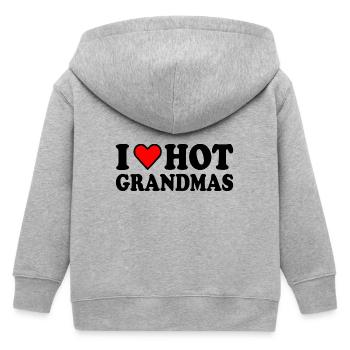 I love hot grannies - Kids Organic Zip-up Hoodie by Stanley/Stella - heather grey - Back
