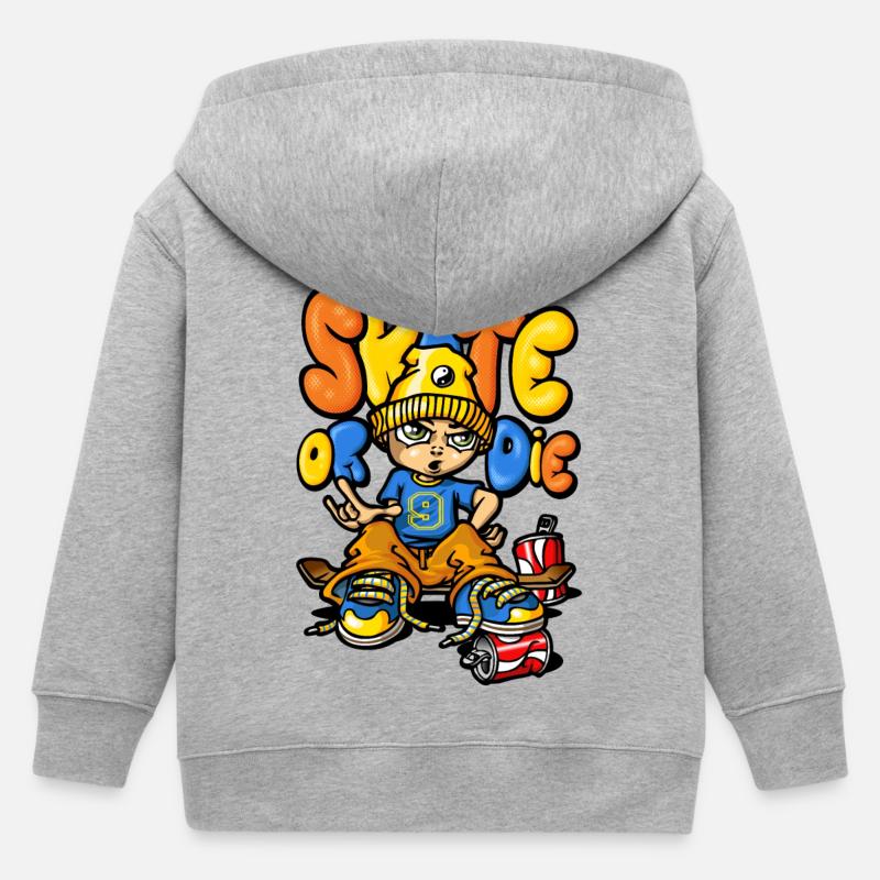 Skateboard and graffitis - Veste à capuche enfant bio Stanley/Stella - gris chiné