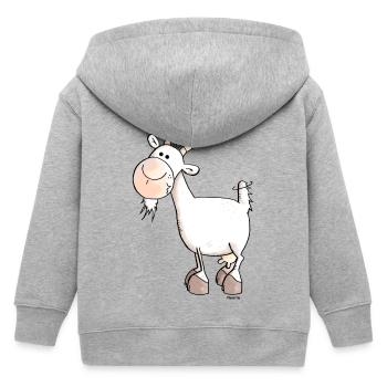 Charmante Ziege - Ziegen - Kinder Organic Kapuzenjacke Mini Cultivator von Stanley/Stella - Grau meliert - Hinten