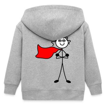 Superwoman oder mit verschränkten Armen - Kinder Organic Kapuzenjacke Mini Cultivator von Stanley/Stella - Grau meliert - Hinten