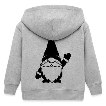 Lustiger Wichtel am Winken Illustration - Kinder Organic Kapuzenjacke Mini Cultivator von Stanley/Stella - Grau meliert - Hinten