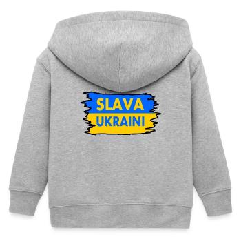 Slava ukraini - Kinder Organic Kapuzenjacke Mini Cultivator von Stanley/Stella - Grau meliert - Hinten
