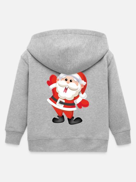 lustige Weihnachts - Kinder Organic Kapuzenjacke Mini Cultivator von Stanley/Stella - Grau meliert