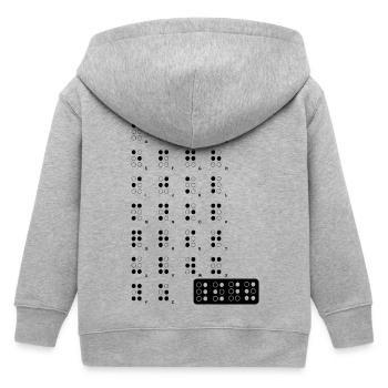 braille blak - Kids Organic Zip-up Hoodie by Stanley/Stella - heather grey - Back