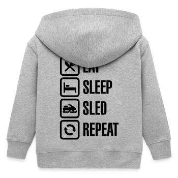 Eat sleep motor sled / snowmobile repeat - Hoodie med dragkedja barn ekologisk Stanley/Stella - gråmelerad - Bak