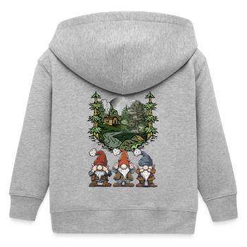 Waldbewohner Märchenfigur Fantasy Zwerge Märchen - Kinder Organic Kapuzenjacke Mini Cultivator von Stanley/Stella - Grau meliert - Hinten