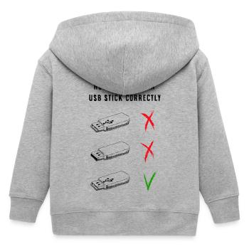 How to insert an usb stick correctly - Kinder Organic Kapuzenjacke Mini Cultivator von Stanley/Stella - Grau meliert - Hinten