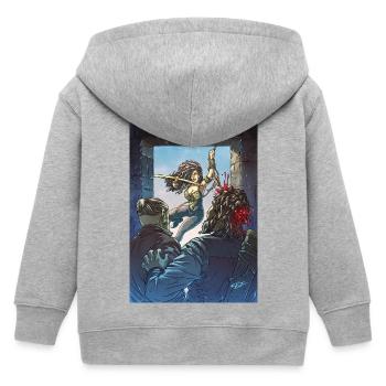 Fantasy-Krieger - Kinder Organic Kapuzenjacke Mini Cultivator von Stanley/Stella - Grau meliert - Hinten