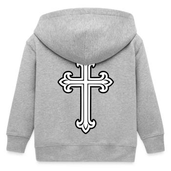 Symbole de croix chrétien - Veste à capuche enfant bio Stanley/Stella - gris chiné - Dos