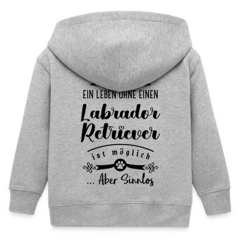 Labrador Retriever leben sinnlos - Kinder Organic Kapuzenjacke Mini Cultivator von Stanley/Stella - Grau meliert - Hinten