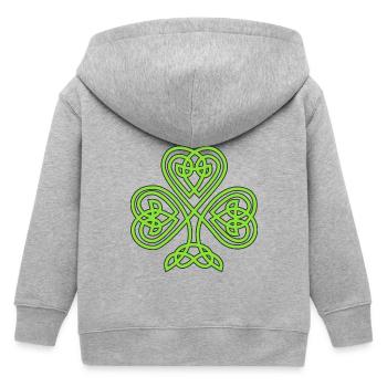Kleeblatt - Kinder Organic Kapuzenjacke Mini Cultivator von Stanley/Stella - Grau meliert - Hinten