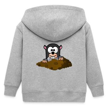 Maulwurf - Kinder Organic Kapuzenjacke Mini Cultivator von Stanley/Stella - Grau meliert - Hinten