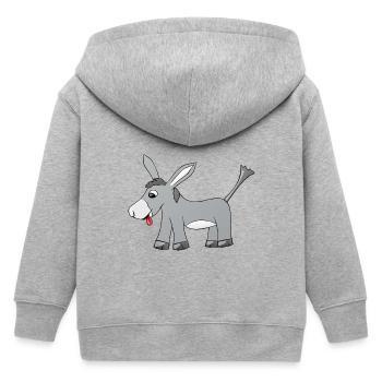 Esel - Kinder Organic Kapuzenjacke Mini Cultivator von Stanley/Stella - Grau meliert - Hinten