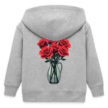 Rote Rosen - Kinder Organic Kapuzenjacke Mini Cultivator von Stanley/Stella - Grau meliert - Hinten