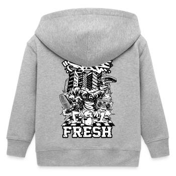 Breakdance  | B-Boy | Hip Hop - Kinder Organic Kapuzenjacke Mini Cultivator von Stanley/Stella - Grau meliert - Hinten