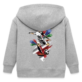 Inglaterra - England - Flaggen - Kinder Organic Kapuzenjacke Mini Cultivator von Stanley/Stella - Grau meliert - Hinten