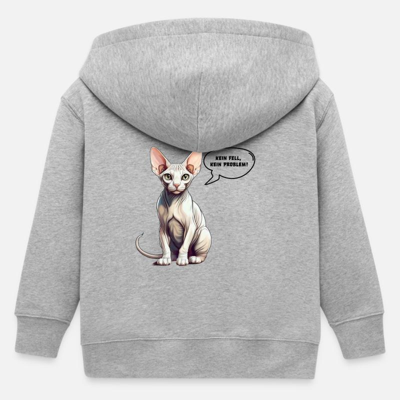 Chat Sphynx Pas de fourrure, pas de problème - Veste à capuche enfant bio Stanley/Stella - gris chiné
