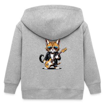 Cat Rocker Cat HardRock Gift - Veste à capuche enfant bio Stanley/Stella - gris chiné - Dos