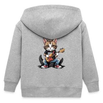 Cat Rocker Cat HardRock Gift - Veste à capuche enfant bio Stanley/Stella - gris chiné - Dos