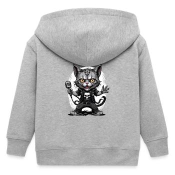 Cat Rocker Cat HardRock Gift - Veste à capuche enfant bio Stanley/Stella - gris chiné - Dos