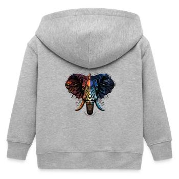 Elephant Feuer Wasser - Kinder Organic Kapuzenjacke Mini Cultivator von Stanley/Stella - Grau meliert - Hinten