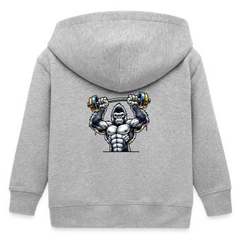 gorilla gewicht fitness - Kinder Organic Kapuzenjacke Mini Cultivator von Stanley/Stella - Grau meliert - Hinten
