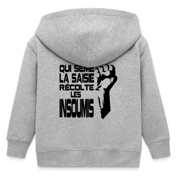 Sauen in die rebellischen Pflanzen - Kinder Organic Kapuzenjacke Mini Cultivator von Stanley/Stella - Grau meliert - Hinten