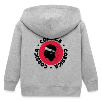 Corse / Corsica / Korsica / Geek / Humour / Bastia - Veste à capuche enfant bio Stanley/Stella - gris chiné - Dos