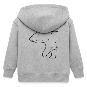Polar Bear - Eisbär - Kinder Organic Kapuzenjacke Mini Cultivator von Stanley/Stella - Grau meliert - Hinten